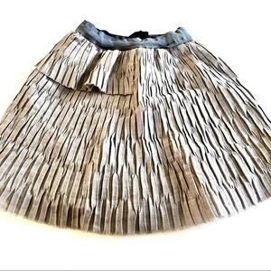 Orimusi girls gray green micro pleated layered skirt size 4
